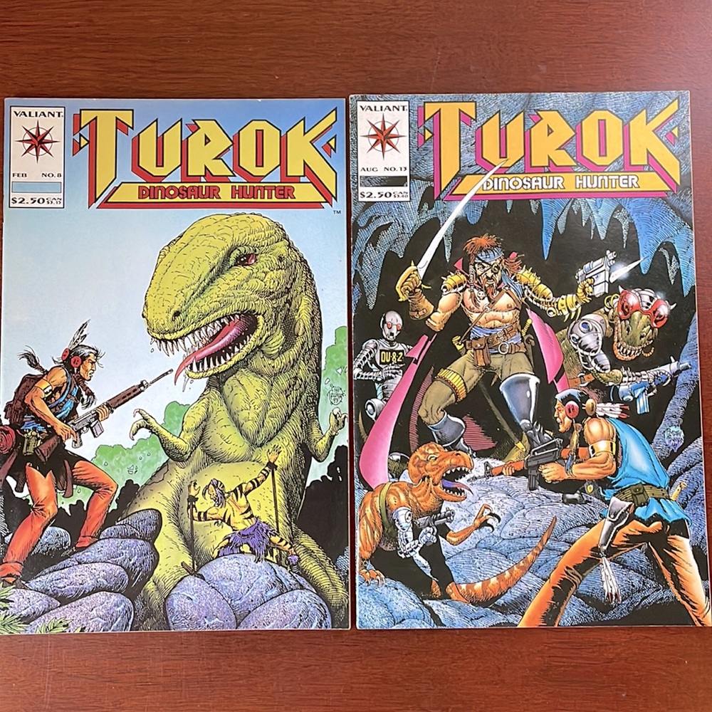 Valiant comics TUROK Dinosaur Hunter 1998 #8 & #13